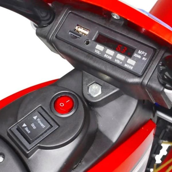 Mini Moto Cross Eletrica Infantil 6v Vermelha BW083VM Importway - 5