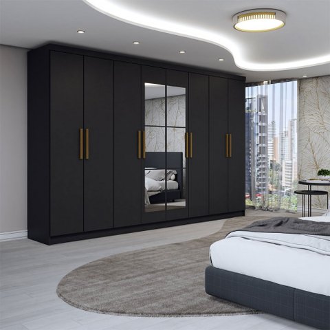 Guarda-roupa Casal Odisseia 8 Portas 4 Gavetas com Espelho - Panorama Móveis