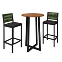 Ver imagem 2 de Conjunto Bistrô Mesa Redonda 2 Banquetas Madeira Maciça Pinus Porta-Gelo Coliseu Verde/Preto