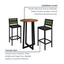 Ver imagem 5 de Conjunto Bistrô Mesa Redonda 2 Banquetas Madeira Maciça Pinus Porta-Gelo Coliseu Verde/Preto