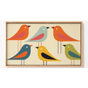 Ver imagem 1 de Quadro Decorativo N°43 85x50cm - Panorâmico Pássaros Retrô Mid-Century - Rollflex