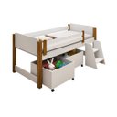 Ver imagem 4 de Cama Naty Branco/Mel com 2 nichos adesivadas filhote lilas e escadinha