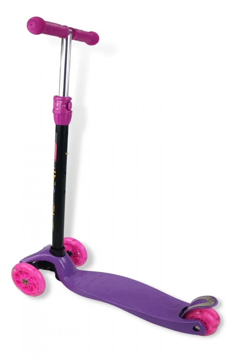 Patinete Infantil Roxo 3 Rodas Luzes Led - DmToys 5666 - 4