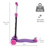 Patinete Infantil Roxo 3 Rodas Luzes Led - DmToys 5666 - 2