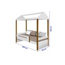 Ver imagem 3 de Cama Casa Sara Branco/Mel com Cama Auxiliar