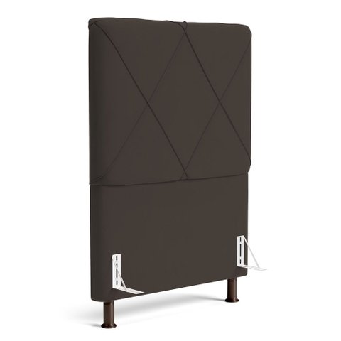 Cabeceira Cama Box Solteiro Mel 90cm com Frame Suede Marrom - Abmaza