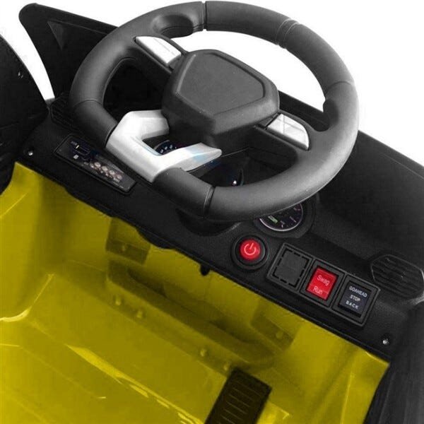 Mini Carro Eletrico Infantil 12V Amarelo com Controle e Som Bw029Am Lamborghini - 4