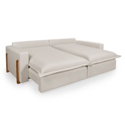 Sofá Retrátil Reclinável Davi Original com Molas Ensacadas Tecido Linho Cru 2,30m - 2