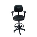 Ver imagem 1 de Cadeira Secretaria Caixa Alta - Braço Regulagem - Base de Rodízio para Recepção Mercado Balcão Coran