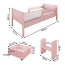 Ver imagem 2 de Conjunto Cama Luna Plus Infantil com Armário Ouro 2 Portas 92cm Rosa e Branco Conffort Casa