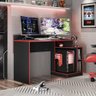 Mesa Gamer Escrivaninha Play - Preto Fosco/vermelho - 1