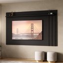 Ver imagem 1 de Painel para TV Ventura 180cm MDP Laqueado Preto Touch Móveis Carraro