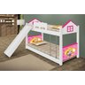 Beliche Solteiro Baixa Casa Princesa com Escorregador com 2 colchões - 1