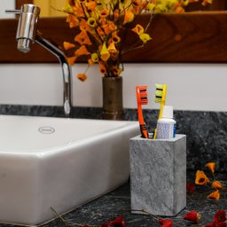 Porta Escova de Dente Pia Bancada em Pedra Sabão 11x7cm - 3