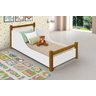 Cama Infantil Luna Branco/Mel com Pés em Madeira - 1