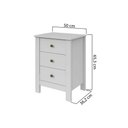 Ver imagem 3 de Mesa Cabeceira Maggiore C/ 3 Gavetas Rovere/amêndoa - Lopas
