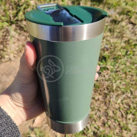Copo Térmico com Tampa e Abridor de Garrafa 473ml Verde