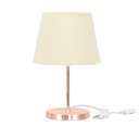 Ver imagem 1 de Abajur Eros Dome Bege Base Redonda Cobre