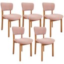 Ver imagem 1 de Kit 05 Cadeiras para Sala de Jantar Cozinha Living Estofada Dara L02 Bouclê Rosê - Lyam Decor