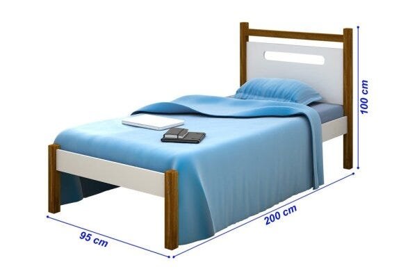 Cama Solteiro Eloá Branco/Mel - 3