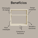 Ver mais imagens de Suporte Microondas Forno Eletrico Prateleira Nicho Parede Organização Cozinha
