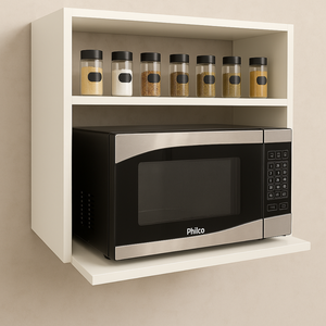 Suporte Microondas Forno Eletrico Prateleira Nicho Parede Organização Cozinha