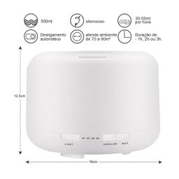 Difusor de aromas elétrico 500ml Led controle remoto:Bivolt - 4