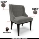 Ver mais imagens de Kit 4 Cadeiras Decorativas Sala de Jantar Base Fixa de Madeira Firenze Suede Grafite/preto G19
