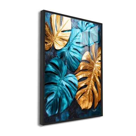 Quadro Costela de Adao Ii: Moldura Preta Canvas com Vidro/ 40x60