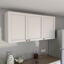 Ver imagem 1 de Armário Aéreo Cozinha Essenza 3 Portas 100% Mdf Branco Fosco - Panorama Móveis