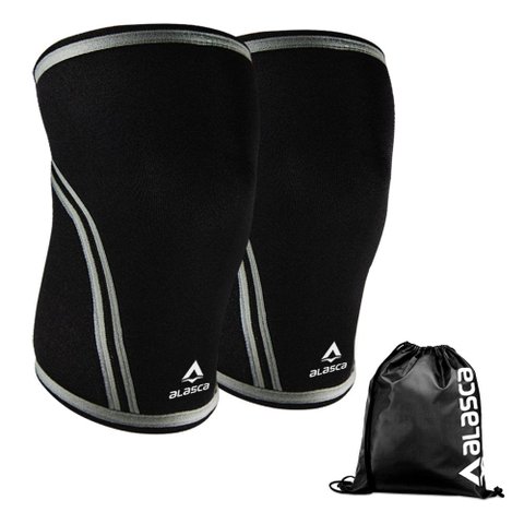 Par de Joelheira Ironbrace Alasca - Neoprene 7 Mm com Costura Ultra Reforçada:xg/preto/unissex