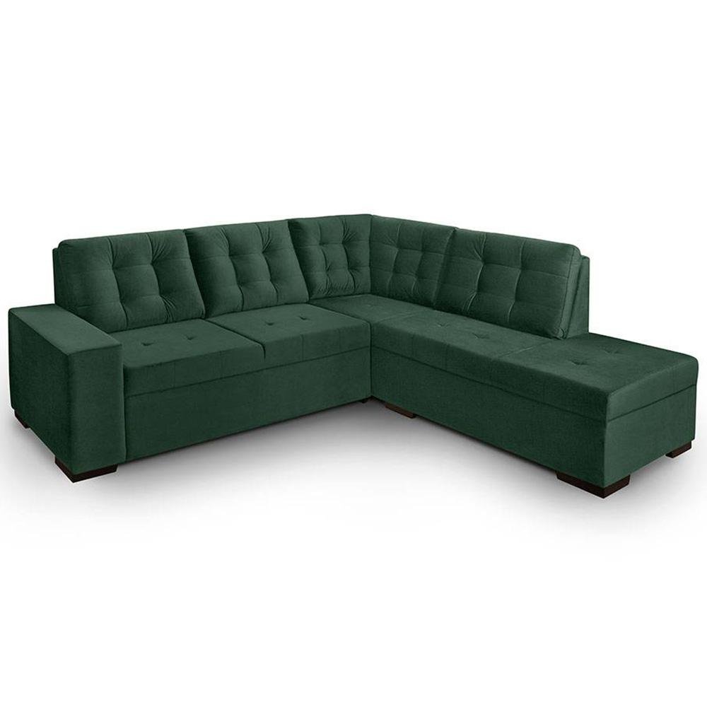 Sofa de Canto com Chaise Roma Verde A90 - 2