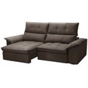 Ver imagem 1 de Sofá 3 Lugares Retrátil Reclinável para Sala 210cm Giotto F04 Veludo Marrom - Lyam Decor