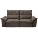 Ver imagem 5 de Sofá 3 Lugares Retrátil Reclinável para Sala 210cm Giotto F04 Veludo Marrom - Lyam Decor