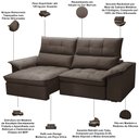 Ver imagem 3 de Sofá 3 Lugares Retrátil Reclinável para Sala 210cm Giotto F04 Veludo Marrom - Lyam Decor