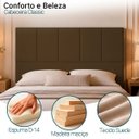Ver imagem 2 de Cabeceira Classic Casal 140cm para Quarto Cama Decorativa Moderna Elegante Suede Marrom