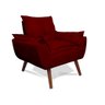 Poltrona com Puff Opala Suede Bordô Su Decor - 2