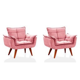 Kirt 2 Poltrona Decorativa Opala Suede Rose - 1