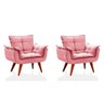 Kirt 2 Poltrona Decorativa Opala Suede Rose - 1