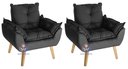 Ver imagem 1 de Kit 2 Poltrona Decorativa Opala Preta SMF Decor