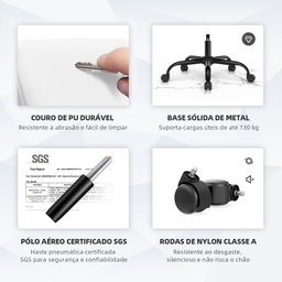 YAMASORO Cadeira Escritório Ergonomica Lombar de Apoio Cadeira Giratoria com Rodas e Apoio de Braço - 3