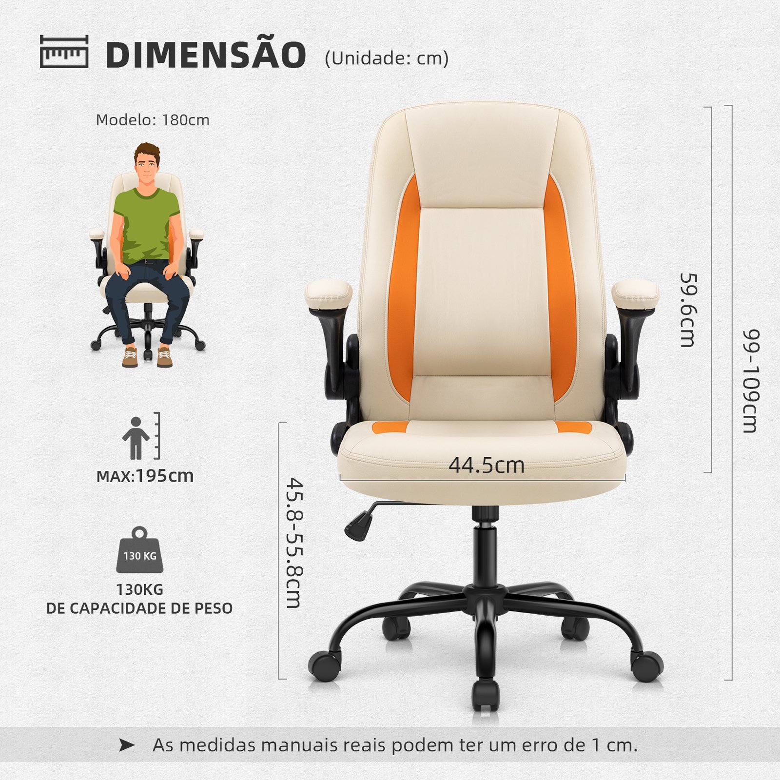 YAMASORO Cadeira Escritório Ergonomica Lombar de Apoio Cadeira Giratoria com Rodas e Apoio de Braço - 8