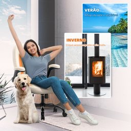 YAMASORO Cadeira Escritório Ergonomica Lombar de Apoio Cadeira Giratoria com Rodas e Apoio de Braço - 2