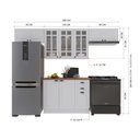 Ver imagem 4 de Armário de Cozinha Modulada Compacta Fidelitá Nara 100% MDF 4 Peças 280cm 10 Portas 2 Gavetas com