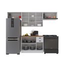 Ver imagem 3 de Armário de Cozinha Modulada Compacta Fidelitá Nara 100% MDF 4 Peças 280cm 10 Portas 2 Gavetas com
