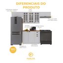 Ver imagem 5 de Armário de Cozinha Modulada Compacta Fidelitá Nara 100% MDF 4 Peças 280cm 10 Portas 2 Gavetas com