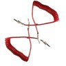 Kit 2 Cabo Auxiliar P2xP2 Espiral Vermelho Som Carro Celular - 1