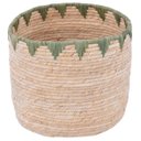 Ver imagem 1 de Cesto Chuong Palha 24x21cm Detalhes em Verde - Verde