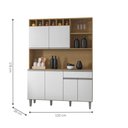 Ver imagem 2 de Armário de Cozinha Completo Delara 6 Portas 1 Gaveta MDP 130cm Amêndoa Branco
