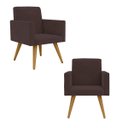 Ver imagem 1 de 2 Cadeiras Poltronas para Sala Escritório – Balaqui Decor Cor:Marrom
